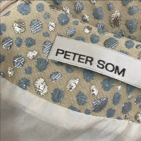 PETER SOM Metallic Brocade Straight Skirt - Picture 4 of 5